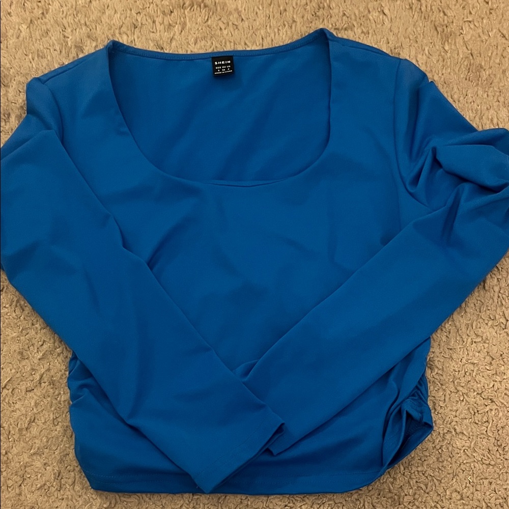 SHEIN Bright Blue Long Sleeve Top